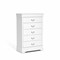 Contemporary Home Living 46.7" White 5 Drawer Wooden Dresser Chest with Metal Handles